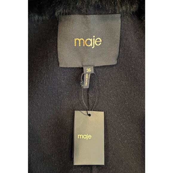 Maje Galaxyra Double-Faced Faux Fur Coat Size FR/36,US/Small - Picture 13 of 16